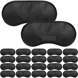 20 Piezas Antifaz para Dormir,Sleep Mask 360° de Oscurecimiento,Mascara para Dormir con Banda Elástica,Sueño Profundo,Suave y Cómodo,Respirable,para Oficina,Viajes (18.5×8.5cm) (Negro)