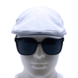 HNJKJEU Men's Flat Cap Beret Cap, Men's Beret, Elasticity Flat Cap, Flat Cap, Men's Beret Newsboy Cap, Size 58-60 cm, White