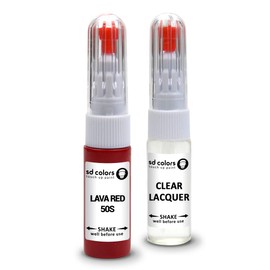 SD COLORS Lava Red 50S Repair Kit for Opel/Vauxhall Paint Pen 20 ml Scratch Chip Brush Colour Code 50S Lava Red (Paint + Varnish)