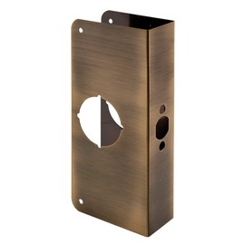 Prime-Line U 9569 Brass Lock and Door Reinforcement Plate for 1-3/4 In. Thick Doors, Brass Finish (Single Pack)