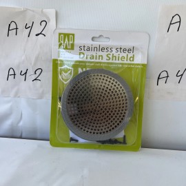 QAP Drain Shield Stainless Steel Hair Trap for Shower  4 1/2" Diameter 4 Pack  Grey