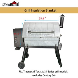 Stanbroil Thermal Insulation Blanket Replacement for Traeger 34 Series, Traeger Pro 780 and Texas Grill - Maintain Better Temperature Control, Use Less Fuel and Pellet