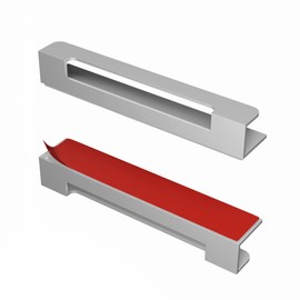 HRX Self-Adhesive Edge Fingerpull Door Handle - Easy to Install Screwless Peel and Stick on Glass, Wood, Metal, Plastic - Sliding Doors Knob for Kitchen Fronts, Drawers & Dressers Panels - 2 Pack