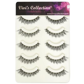 Vivis False Lashes Eyelashes Short Thick Full Volume Soft Clear Invisiable Band Handmade Fake Strip Lashes Cat Eye Daily Use V113es