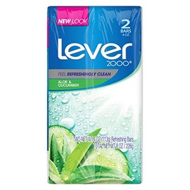 Lever 2000 Bar Soap, Aloe & Cucumber, 4 Ounce (Pack of 2)