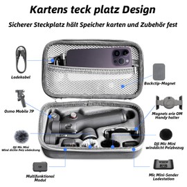 iPalamila Fur DJI Pocket 3/2 Tasche - wasserdichte, Schockfeste Kameratasche mit Verstellbaren Fächern - Leicht und Tragbar für Reisen, Outdoor-Abenteuer und Vlogging
