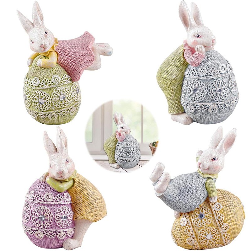 Easter Bunny Egg Resin Craft Ornaments Bunny Resin Figurines Durable