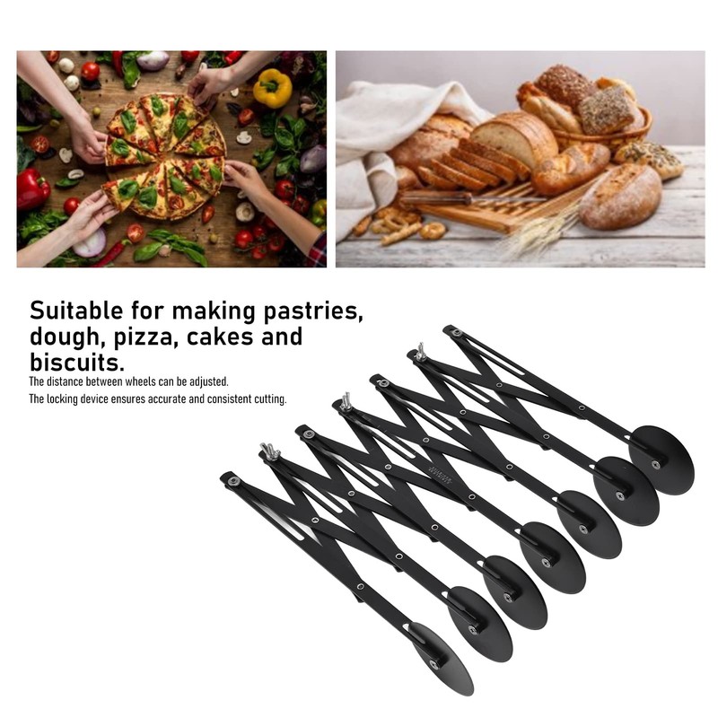 MUNEFE 7 Wheel Pastry Cutter, Multi Wheel Pastry Roller Cutter,
