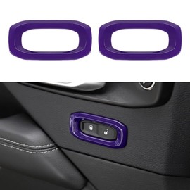 VXZLRR Inner Door Lock Switch Button Bezel Trim Cover Compatible with Jeep Wrangler JL JLU Gladiator JT 2018-2024 Interior Accessories 2pcs (Purple)