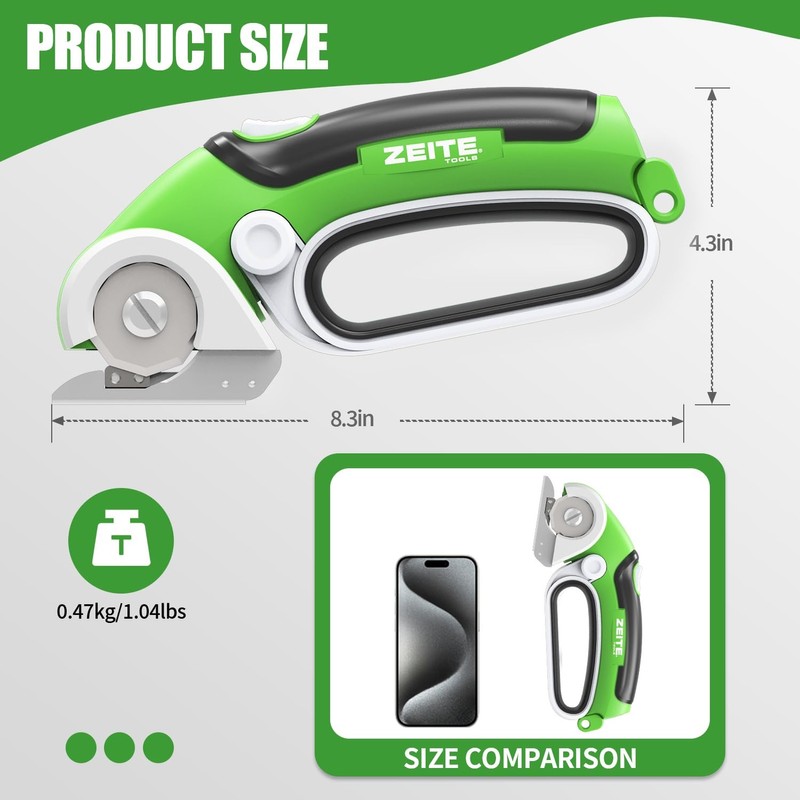 ZEITE 4V Cardboard Box Cutter,Cordless Electric Scissors,Max Cutting 1/4",Ideal for