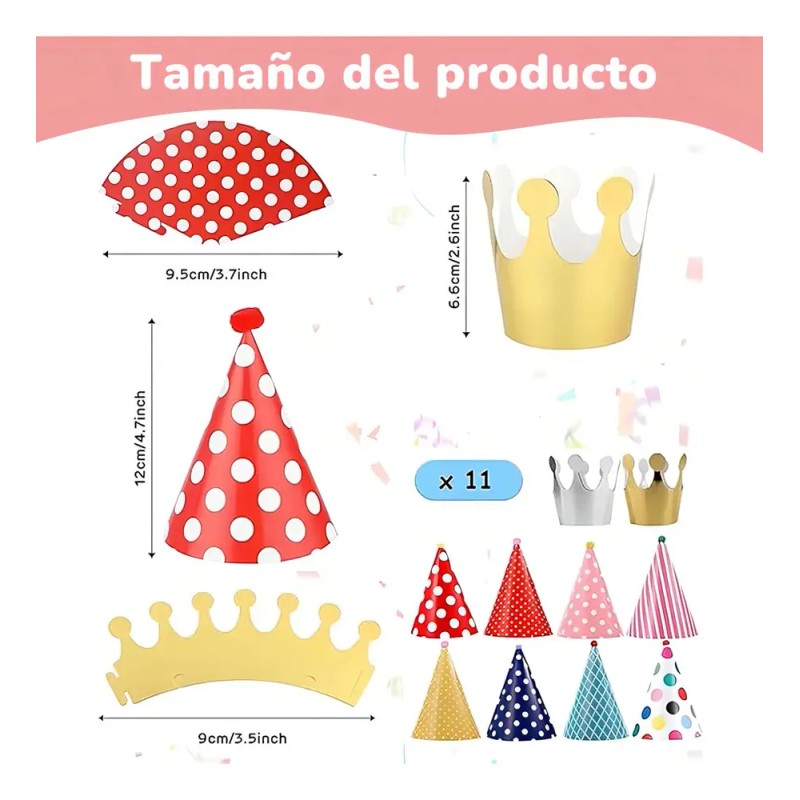 Pack de Gorros de Fiesta de Papel CHICON para Cumpleaños,