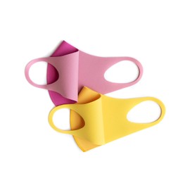 maskfactory Kids 2-Pack aeroheat + aerosilver, Winter Warm, Reusable, UV Protection Face Masks (X-Small, Pink/Yellow)