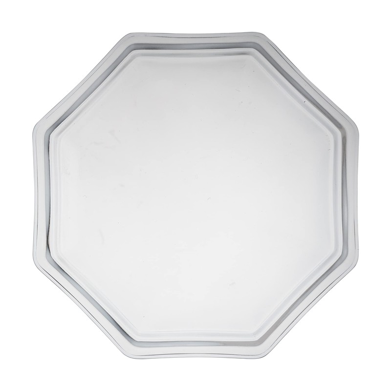 Mizusaki Glass MKG-218015 Tiered Octagonal Plate, Approx. 5.9 inches (15