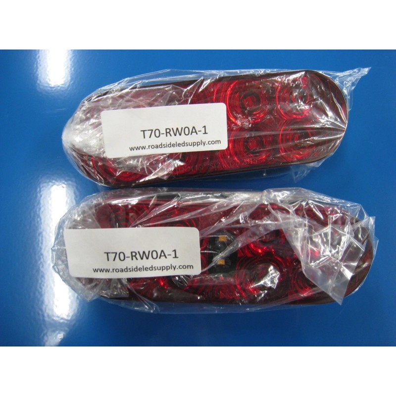 TecNiq (2) TecNiq LED 6" oval grommet mount stop/turn tail