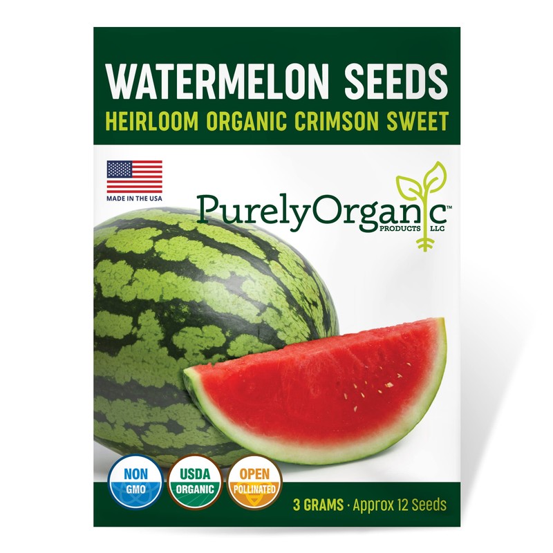 Organic Watermelon Seeds (Crimson Sweet) - Approx 12 Seeds -