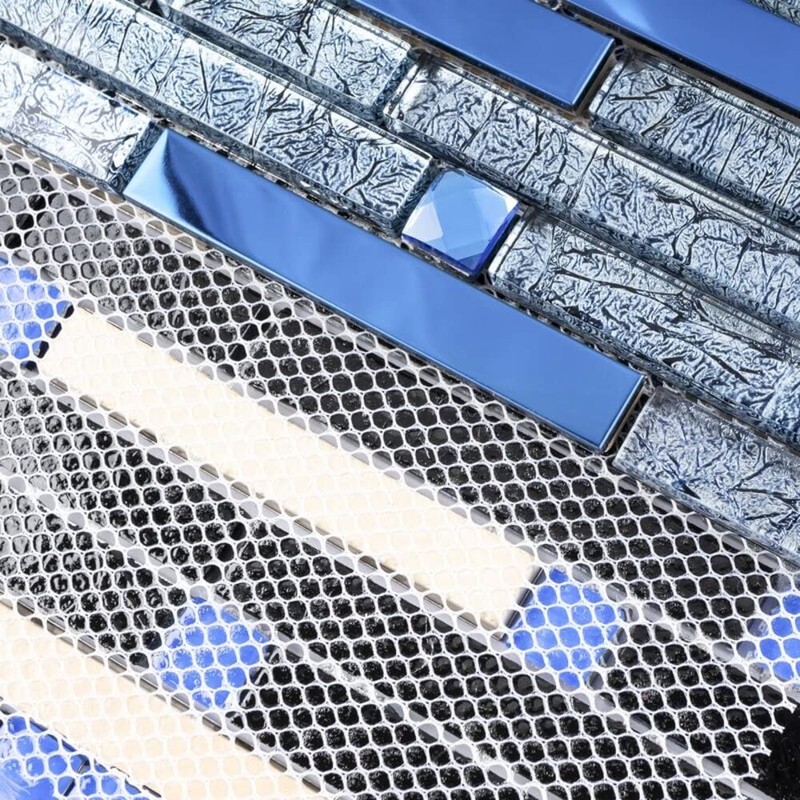 Blue Stainless Steel + Blue (Diamond Shape) Glass + Blue