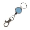 Kaiyu Retractable Reel Key Chain, Key Reel, Leather, blue (light)