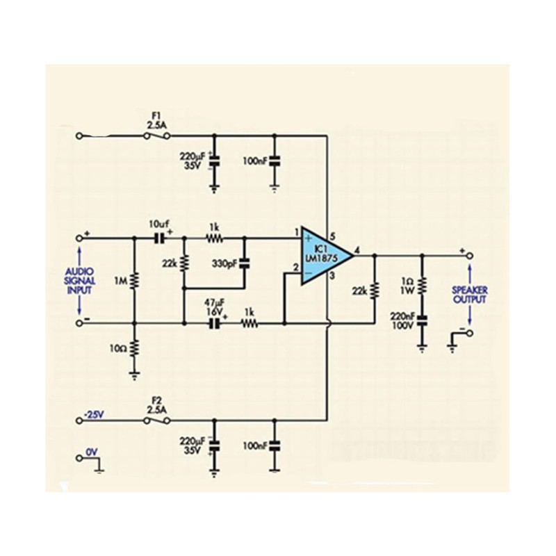 LM1875T Amplifier Kit 20W Mono Channel HiFi Audio DIY Sound