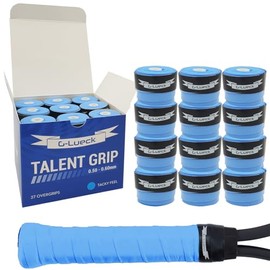 G-Lueck 27x Overgrips Tennis Talent Grip Griffband in umweltfreundlicher Verpackung | 0,60mm Stärke | Für Squash Badminton Schläger & Golf inkl. Selbstklebendem Abschlußband | sehr griffig (Weiß)