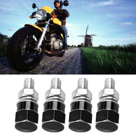 Kuuleyn Screws Bolts Caps, 4pcs Universal Motorcycle License Plate Frame Bolts Screws for Motorcycles Some Cars and Trucks, Multiple Colour(King Kong Black)