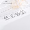 Sterling Silver Stud Earrings for Women Men Girls, 4 Pairs