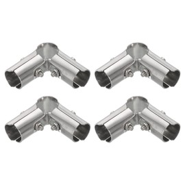 QUARKZMAN 90 Degree Structural Pipe Connectors 4 Pieces Chain Link Fence Clamp Stainless Steel Corner Fitting End Rail Clamp Fits AD 1 Inch (25 mm) Silver