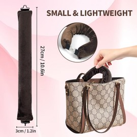 elook 3 Stück Lockenwickler Über Nacht, Heatless Curls Band, Hitzefreier Lockenwickler mit Haken, Overnight Blowout Locken Ohne Hitze, Weicher Samt Lockenband für Alle Haartypen - Braun