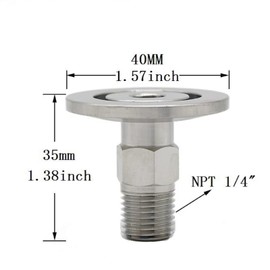 QMINOX SS304 KF25 NPT Male Adaptor thread 1/4" NW25 KF Male coupling ISO-KF25 X NPT 1/4"