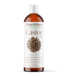 Castor Oil 16 fl. oz. Unrefined, 100% Pure Natural Hexane-Free, USP Grade, Hair Growth, Eyebrows and Eyelashes. Skin, Face and Body Moisturizer.