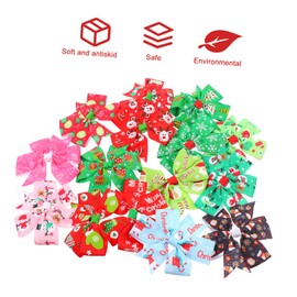 TOVINANNA 15pcs Christmas Bowknot Hair Clips Festive Boys and Girls-friendly Accessories for Holiday Parties Vibrant Colors for Girls Toddlers Xmas Hair Decorations