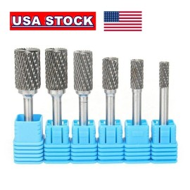 Versery 6mm  Shank TCT Carbide Head Burr Rotary Drill Bits Tools Cutter Files Set - 2/5''(10mm)