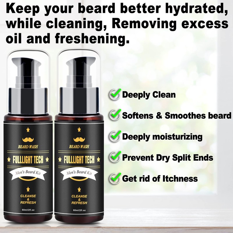 FULLLIGHT TECH Men's 2 Pack Beard Care Kit - Argan