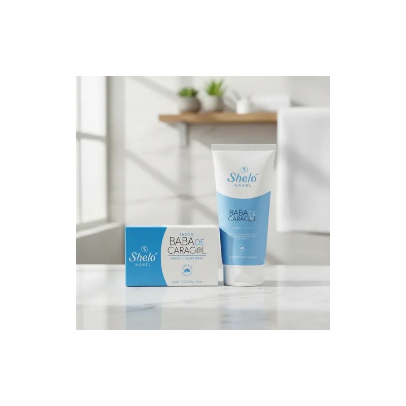 2 Pack Crema Facial Jabón Baba Caracol Sheló Nabel