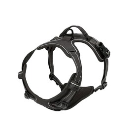 XFSRG Dog Harness Soft Padded Adjustable Tactical Harness with Reflective and D Rings for Dogs Training Outdoor Activities (Black, M)