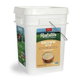 Ralston Family Farms Traditional Brown Rice, 25 lb bucket, American Grown, Non-GMO, Naturally Gluten Free