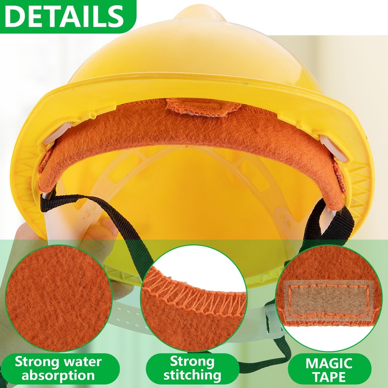 6 Pcs Hard Hat Sweatband- Cotton Washable Hard Hat Self