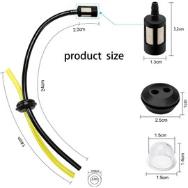 Universal Fuel Filter Kit, Universal Fuel Line, Petrol Hose Seal, Primer Bulb, Rubber Grommet Gasket, for Lawnmowers, Blowers, Trimmers, Cutters, Pack of 2