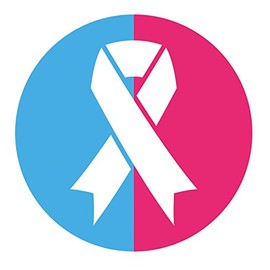 2 x Glossy Vinyl Stickers - Pink & Blue Ribbon Pregnancy Infant Loss Decal #4059 (10cm x 10cm)