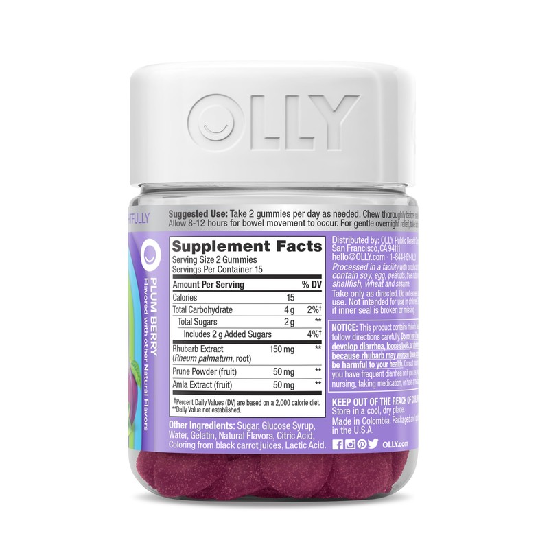 OLLY Keep it Moving Constipation Relief, Rhubarb, Prunes, Amla -