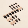 LWTZLW Black French Tip Press on Nails Medium Almond False