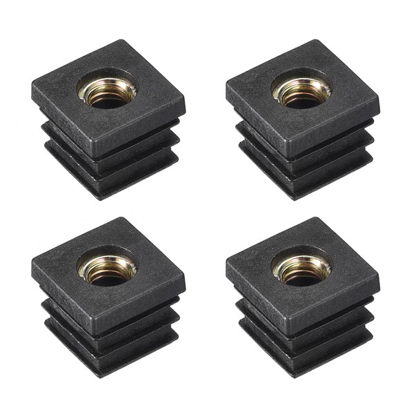 uxcell 4Pcs Inserts for Square Tubes with M8-1.25mm Thread, for
