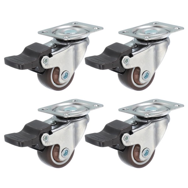 PATIKIL 1 Inch Caster Wheels, Set of 4 Plate Casters