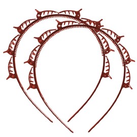 XYTAHDM 2 Stück Haarreifen mit Klammern,Rutschfester Haarreif für Damen und Mädchen,Haarspangen mit Haarklammer Zähnen,elegantes Stirnband für Frauen und Mädchen