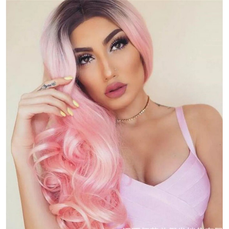 Bonniful Peluca Balayage Larga Fibra Natural Cabello Ondulada Dama