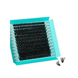 AMZGIRL Eyelash Clusters, Wispy Cluster Eyelash Extensions, Pack of 200, Individual Eyelashes, 9-16 mm, Waterproof, Natural Eyelash Extension, DIY Cluster Eyelashes with Soft Thin Band (60D)