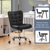 Yaheetech Armless Desk Chair Modern Tufted Office Chair Faux Leather