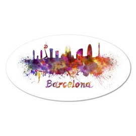 AK Wall Art Barcelona Colorful Vinyl Sticker - Car Phone Helmet - Select Size