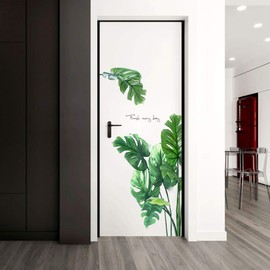 BESPORTBLE Green Tropical Leaves Wall Sticker Palm Leaf Plants Wall Sticker Art Wall Pictures for Tropical Hawaiian Luau Party Home Decoration