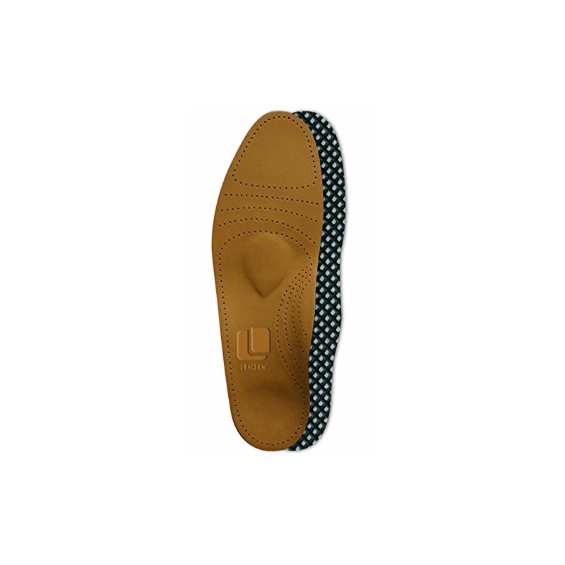 Lenzen Premium Leather Footbed Insole with Metatarsal Support, beige