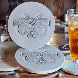Tennis Court Absorbent Drink Coasters set of 4